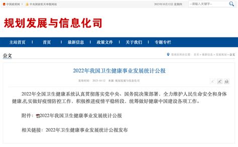 2023病位|2023年我国卫生健康事业发展统计公报